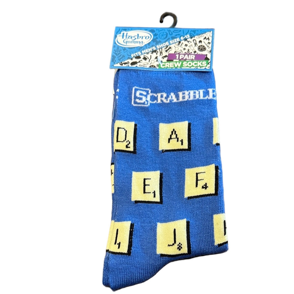Hasbro Gaming Scrabble Blue Casual Socks NWT